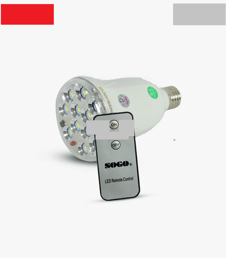 Sogo Rechargeable Led Bulb With Remote Energy Saving Light