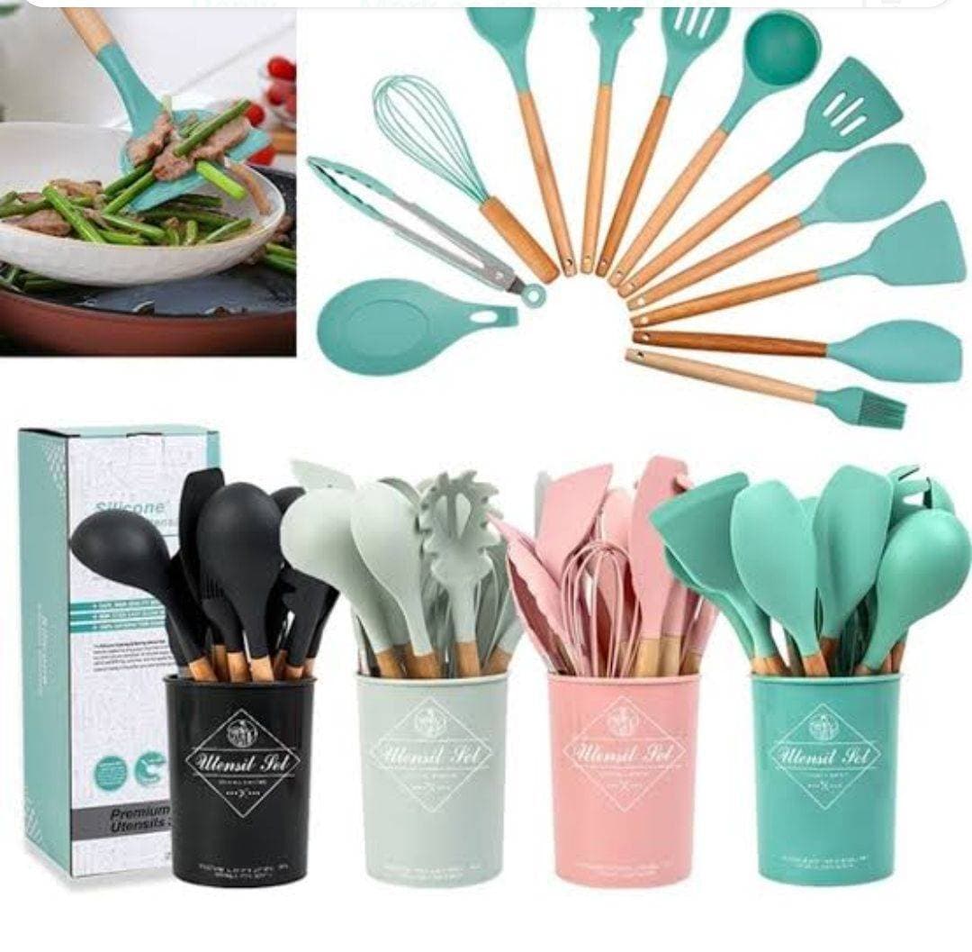 Silicone Kitchen Utensils Set - 12Pcs