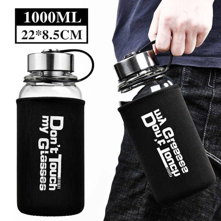 Water Bottle With Black Cover Bag - 1000Ml