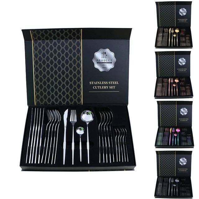 Stainless Steel Tableware Set Cutlery Set - 24 Pieces