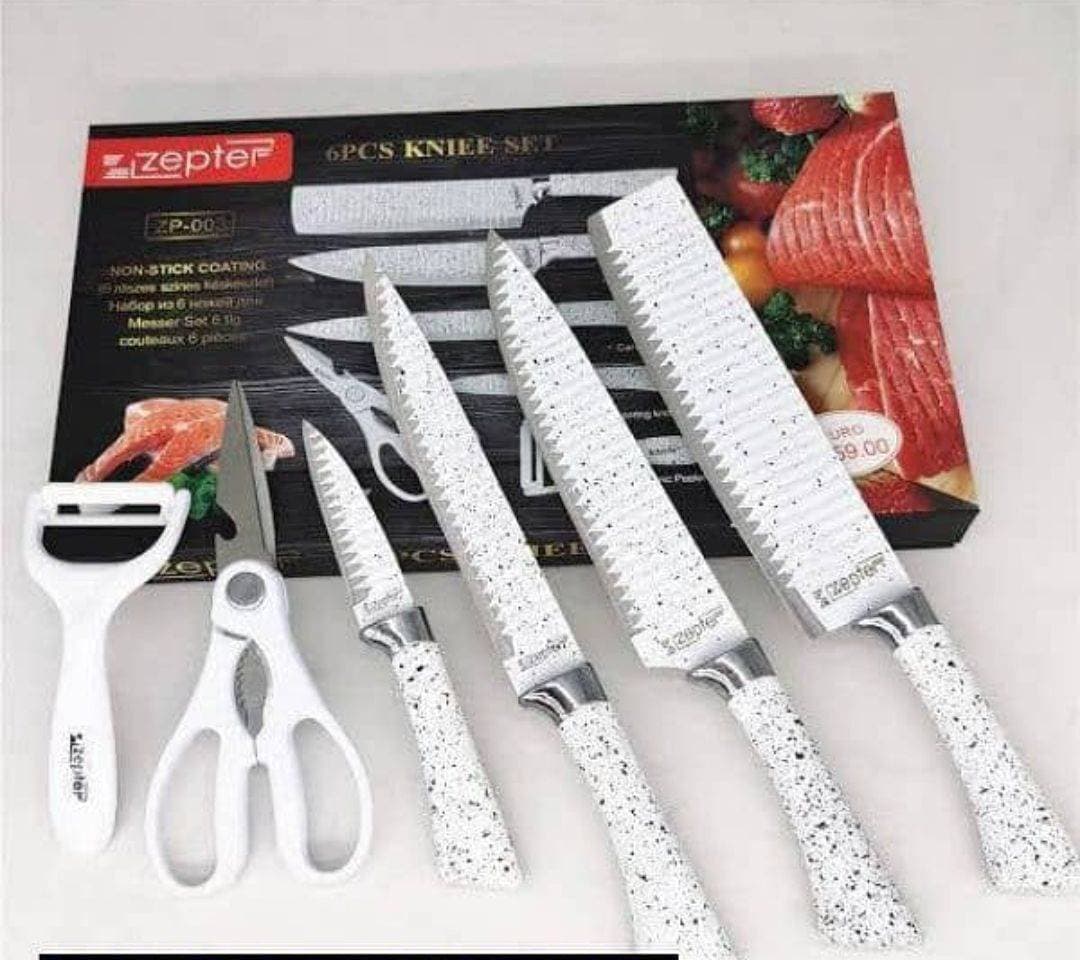 Coating Stainless Kitchen Knife Set - 6 Pcs