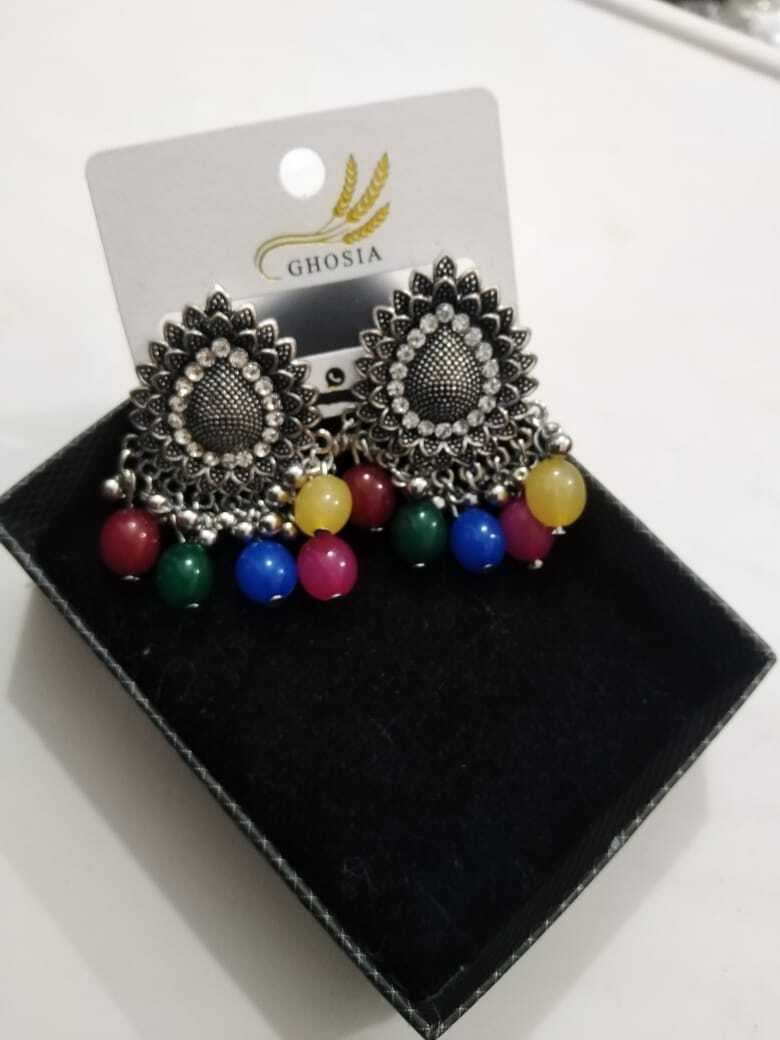 Silver Trendy Metal Earings for Women - 1 Pair