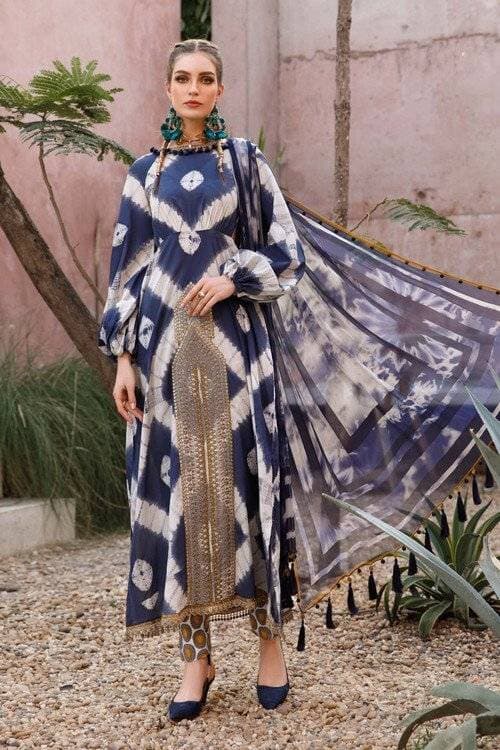 Digital Printed 3 PCS Women Unstitched Suit - Multi Colors - Ra-24