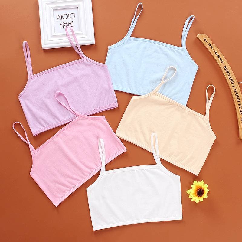 Pack Of 5 Baby Girls Cotton Camisoles