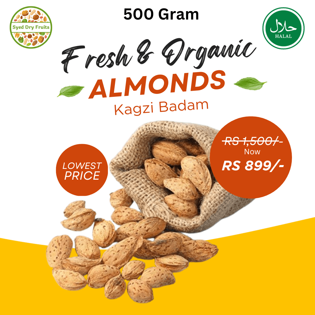 Fresh & Pure Kagzi Almonds Badam - 500g
