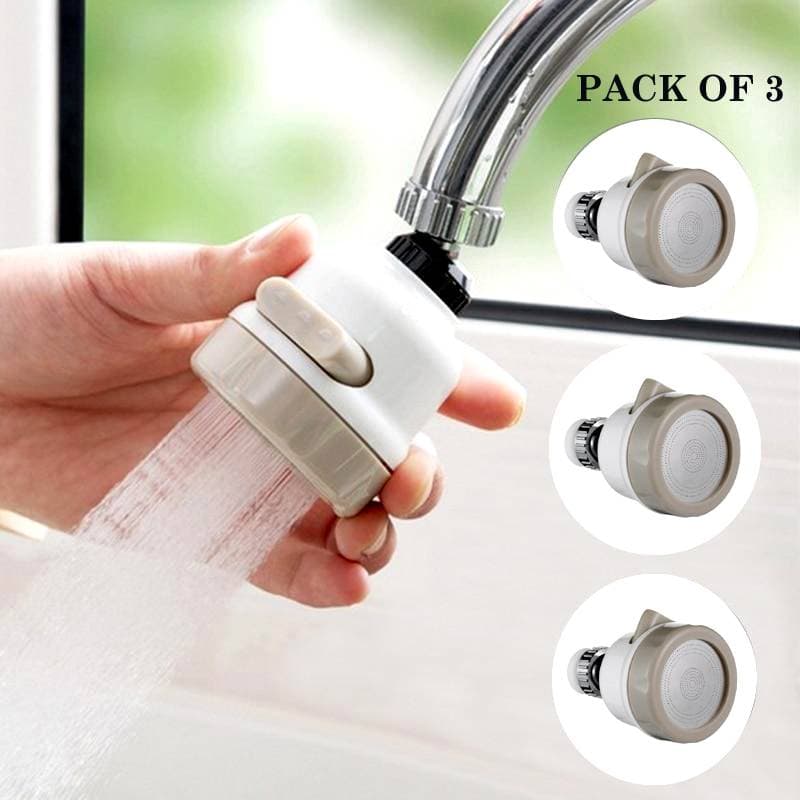 Pack Of 3 Removable Kitchen Tap Heads- Universal 360 Degree Rotatable