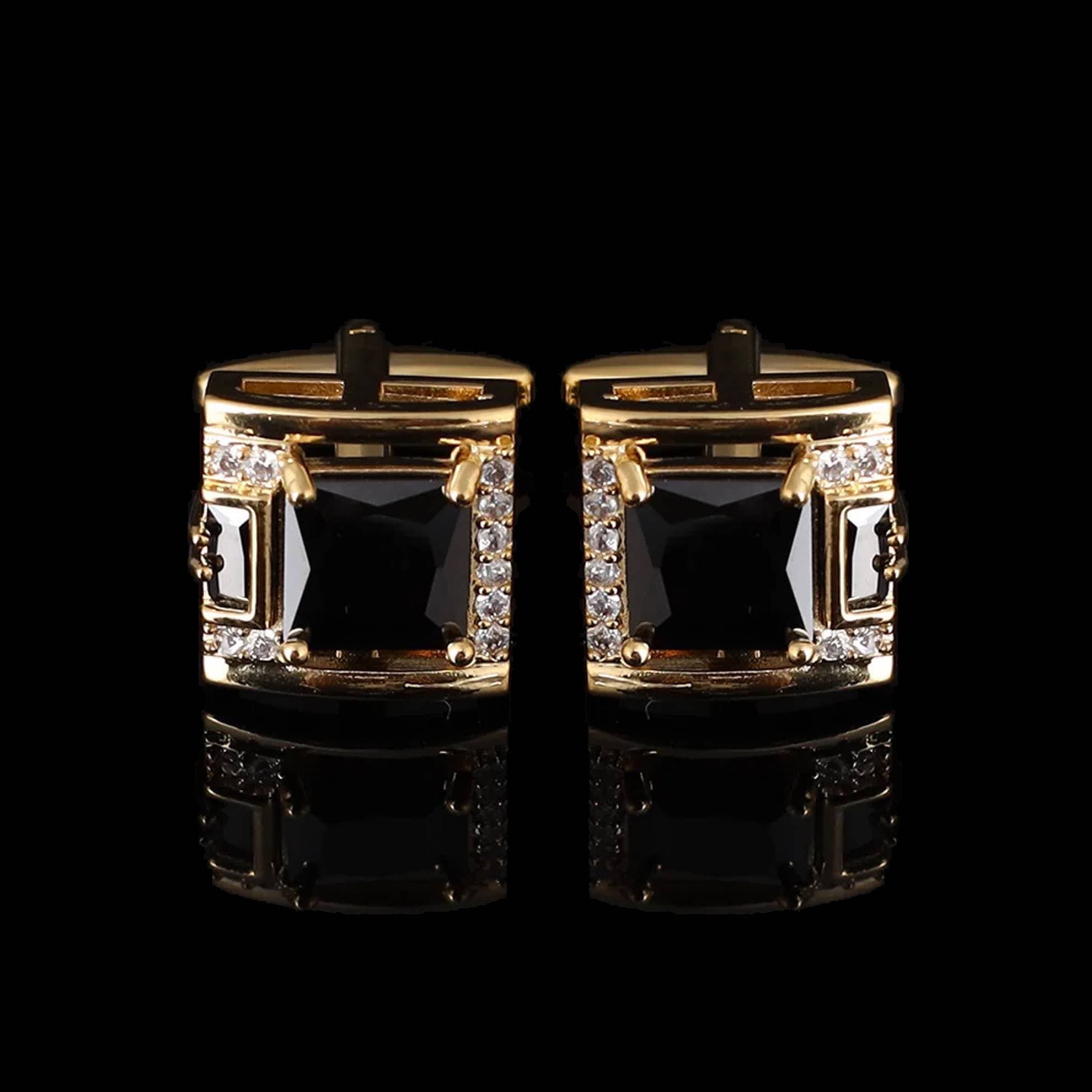 Cufflers Designer Black Tough Square Cufflinks 3015-A