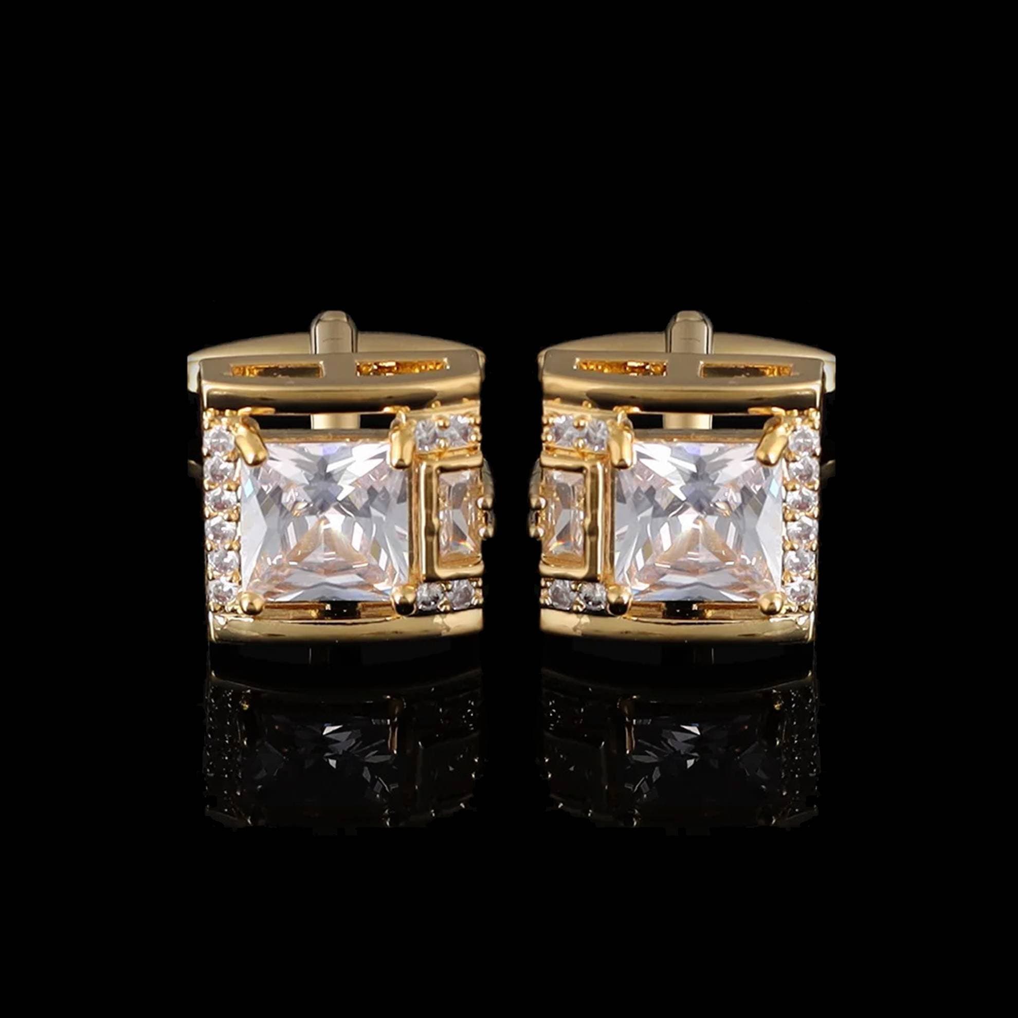 Cufflers Designer White Tough Square Cufflinks 3015-B