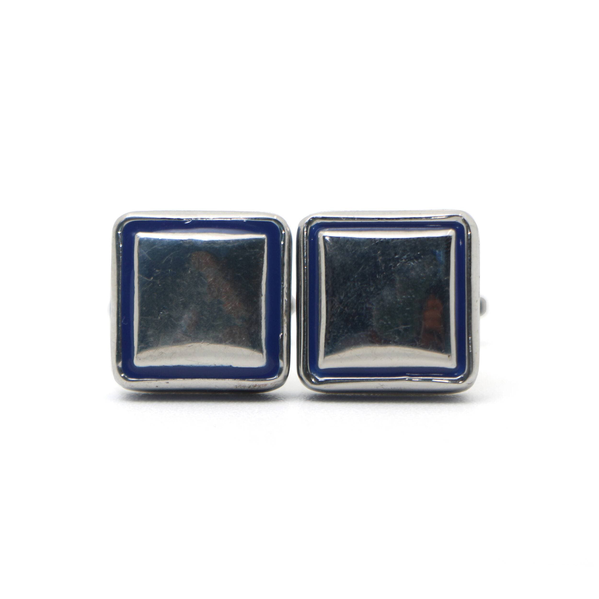 Cufflers Vintage Blue Square Cufflinks Cu-1010 With Free Gift Box