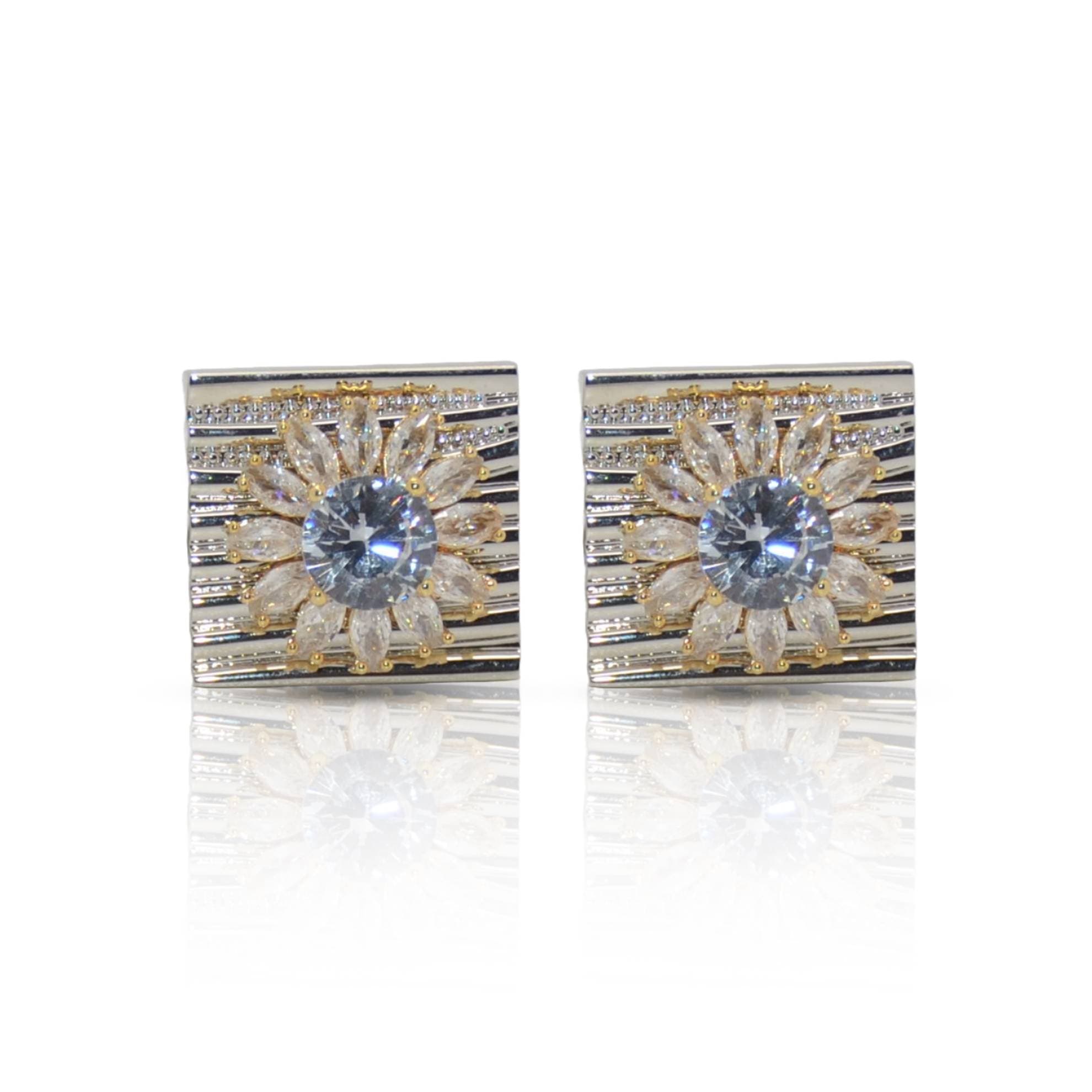 Cufflers Limited Edition Gold And Silver Box Cufflinks Cu-5001