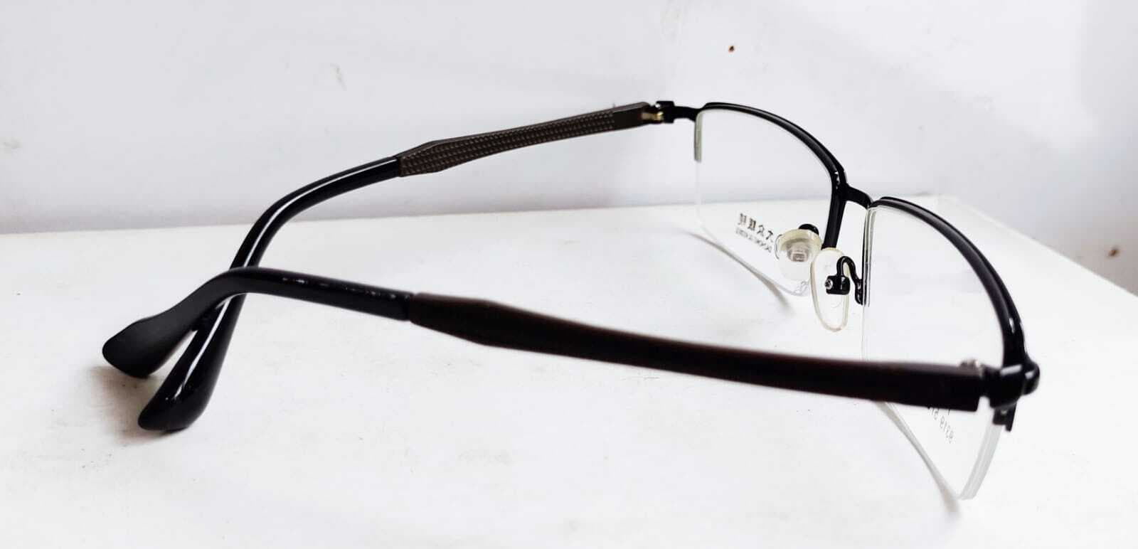 Beautiful Black Color Half Metal Frame Eyeglass