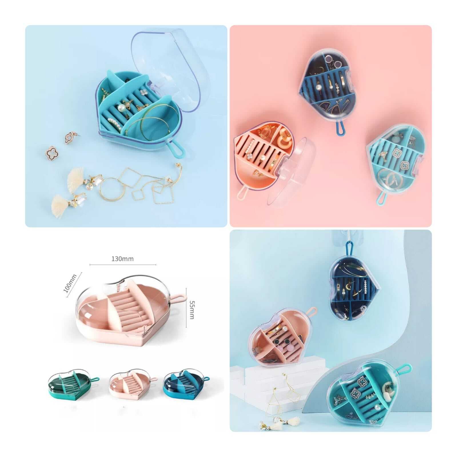 Mini Travel Home Jewelry Storage Case Earrings Rings