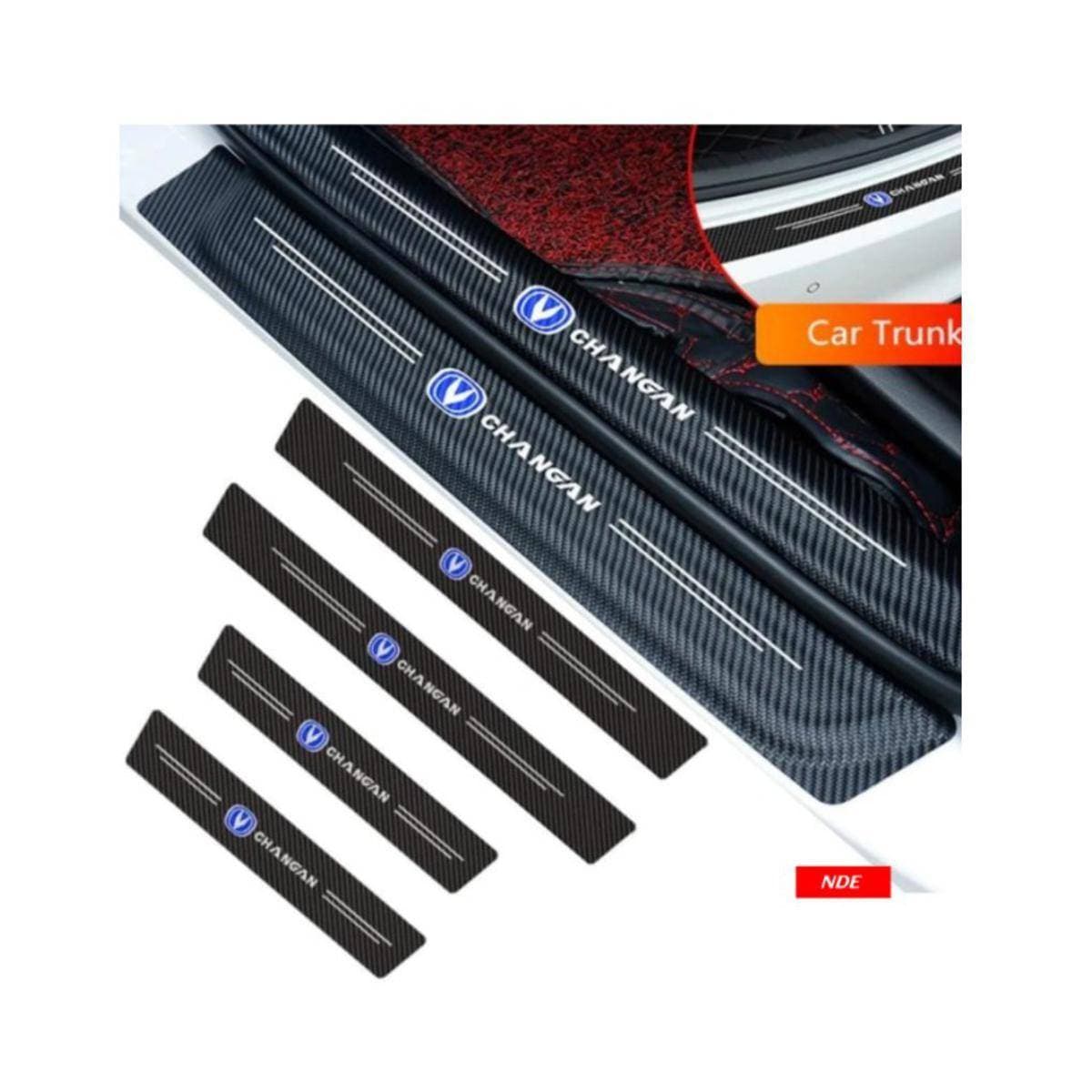 4Pcs Car Door Carbon Fiber Anti Stepping Protection Stickers