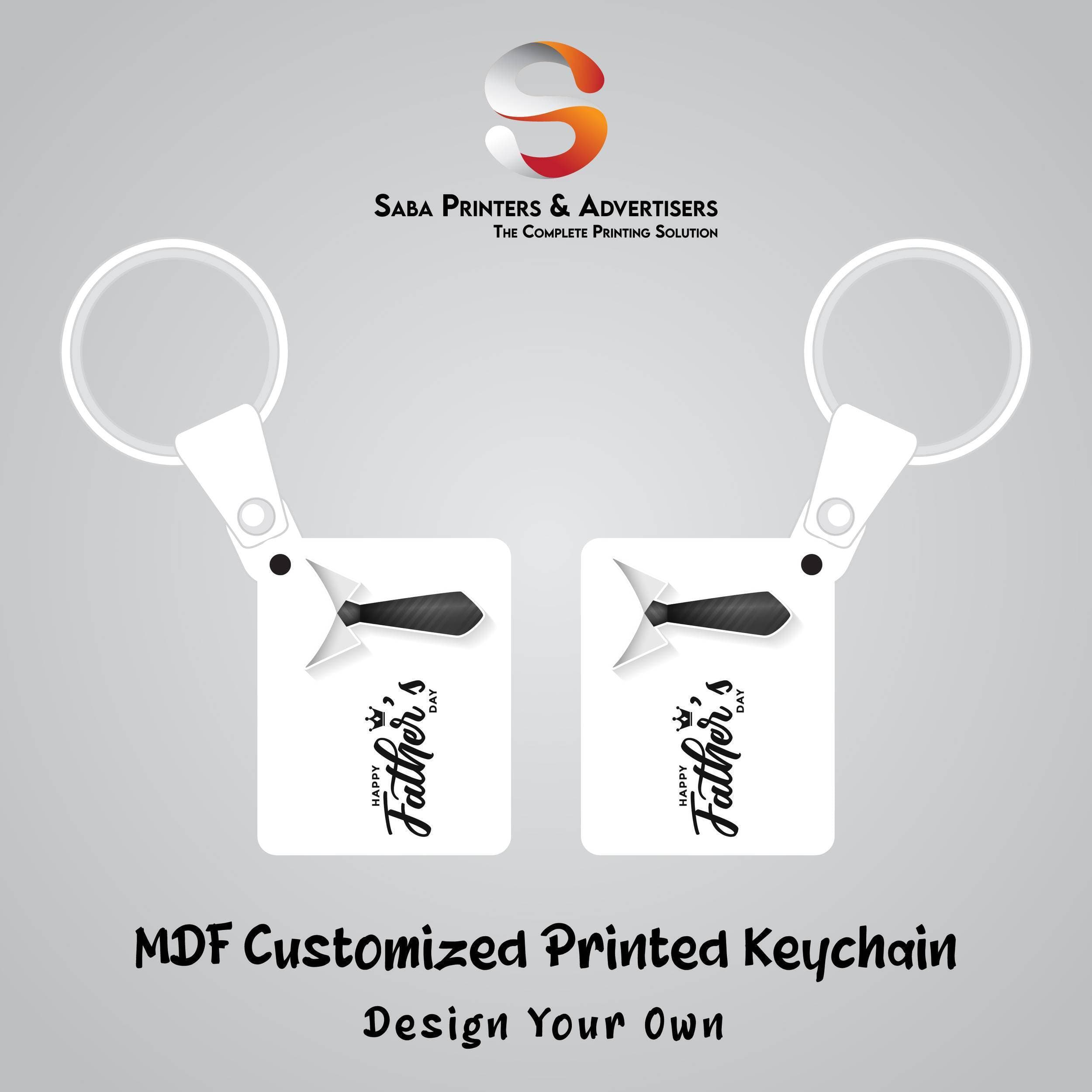 Customized Printed MDF Keychain Both Sided Printed - Father's Day Special - SP02