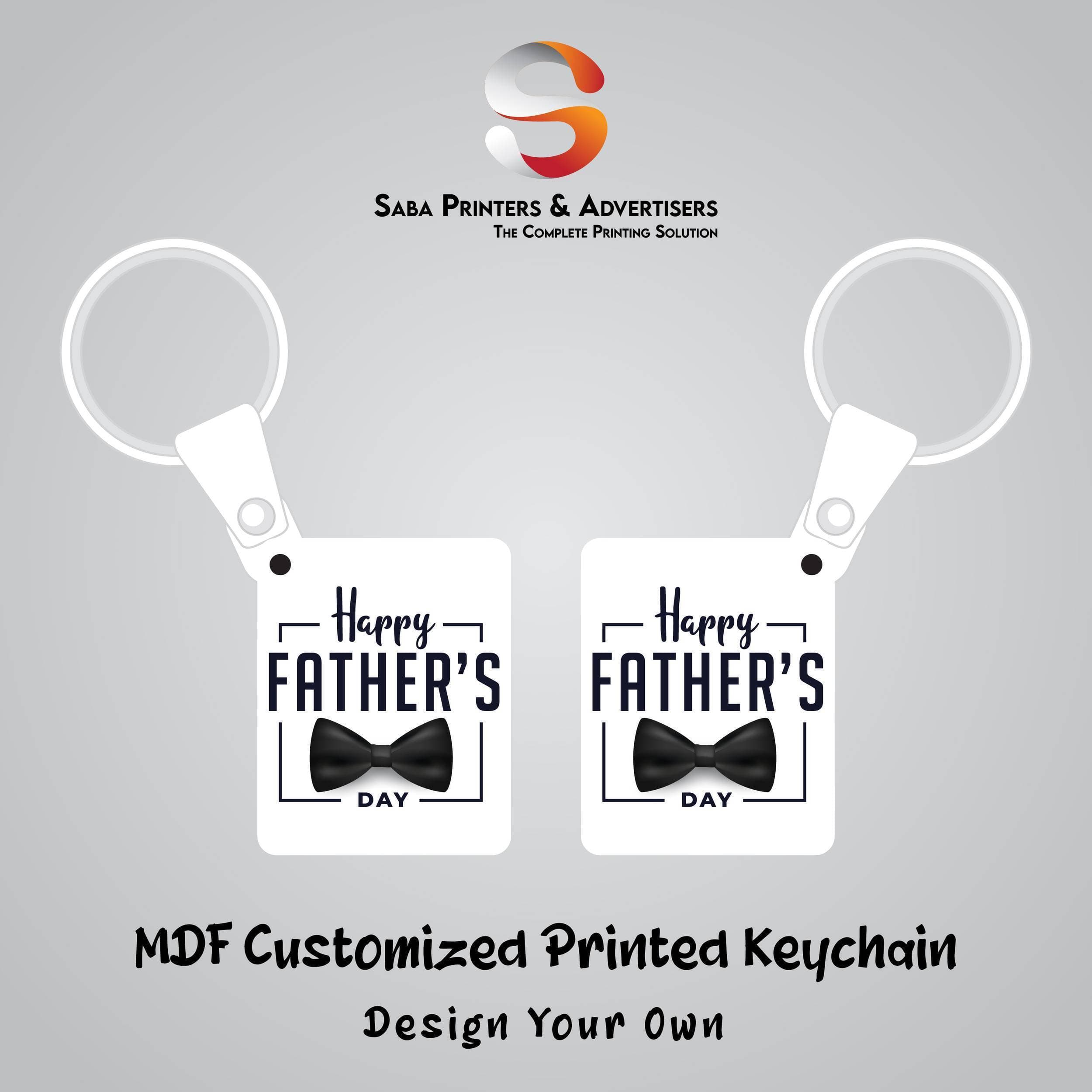 Customized Printed MDF Keychain Both Sided Printed - Father's Day Special - SP04