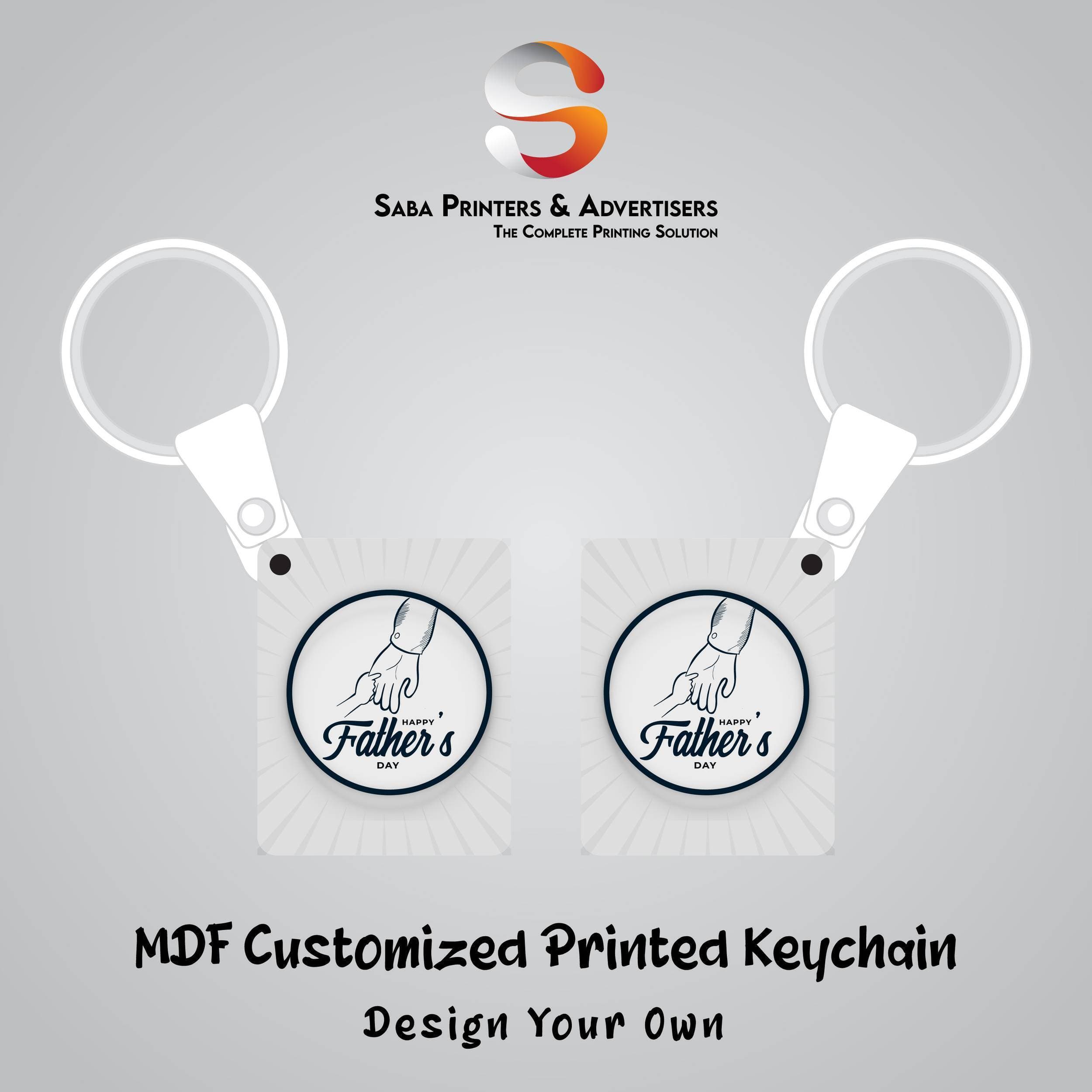 Customized Printed MDF Keychain Both Sided Printed - Father's Day Special - SP06