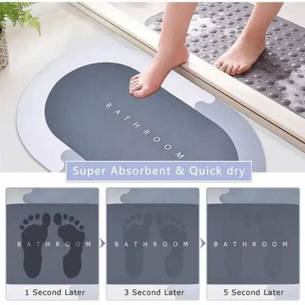 Bathroom Anti-Slip Mat Diatom Mud Absorbent Pad Nordic Style