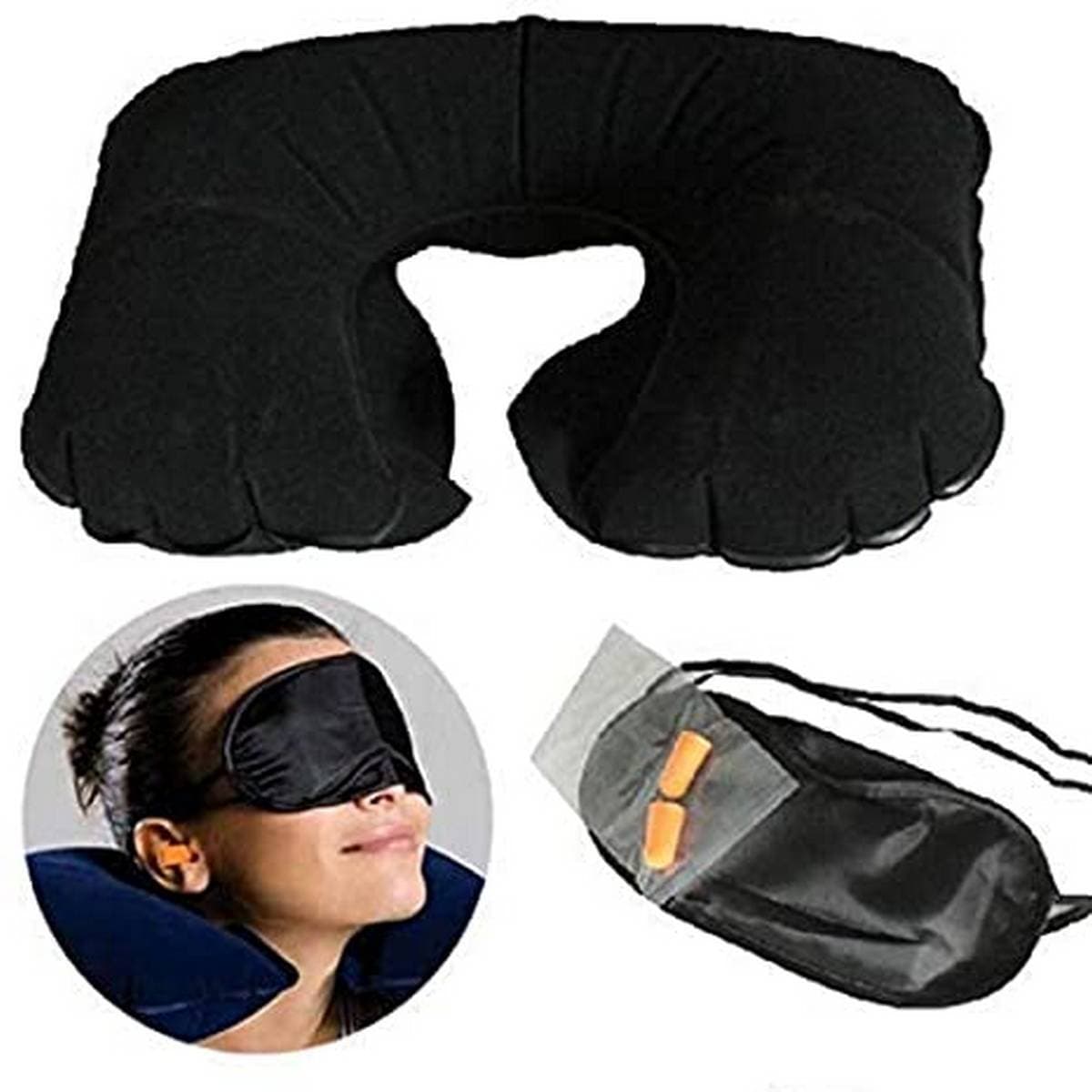 Tourist Neck Travel Pillow & Eye Maks Sleep Rest Shade