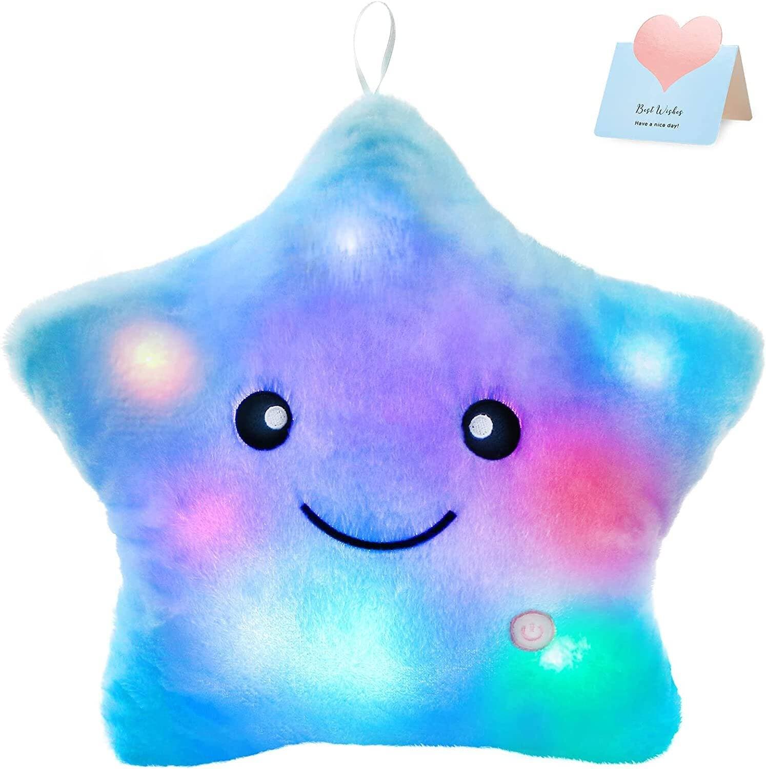 Sofast 13'' LED Twinkle Star Soft Plush Pillow Toys (Blue)