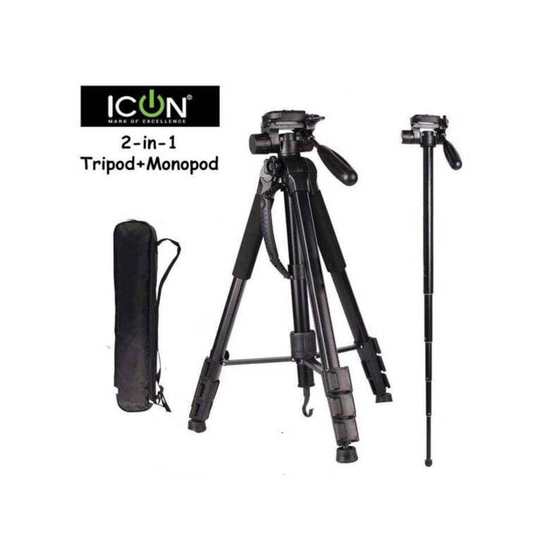 Icon I7867 Professional Tripod Stand With Monopod For Camera And Smartphone