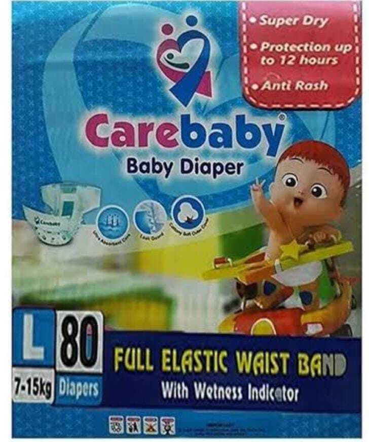 Care Baby Diaper Mega Pack Large  Size 4 (80 Pcs)