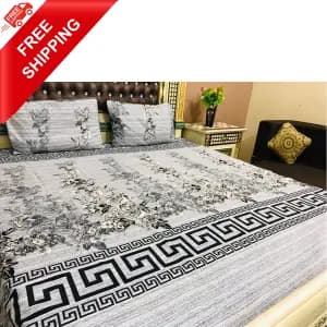 3Pcs Versace Design Bedsheet Set King Size