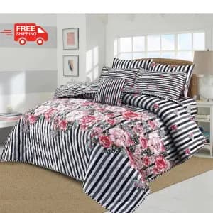Royal Strip- 7 Pc Summer Comforter Set (Light Filling)