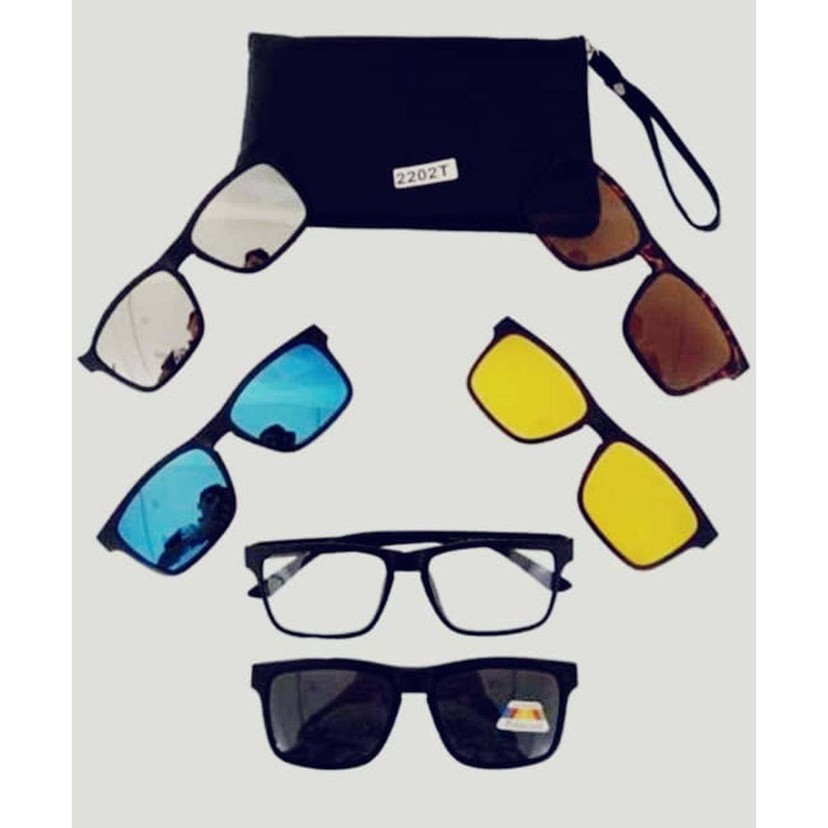 Plastic Frame With Five Different Attachment Optical Frame Sunglasses