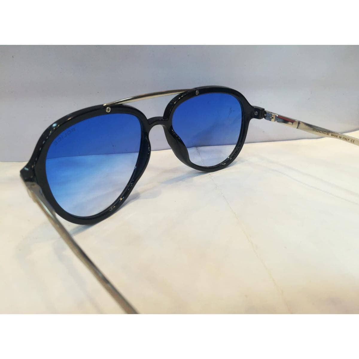 Police Black Silver Frame Sunglasses for Men