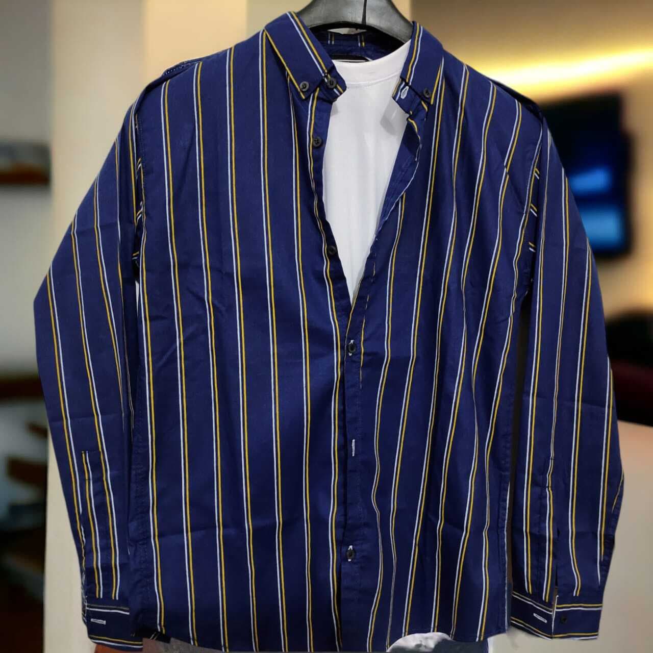 Be Handsome - Full Sleeves Stripe Casual Shirt For Men