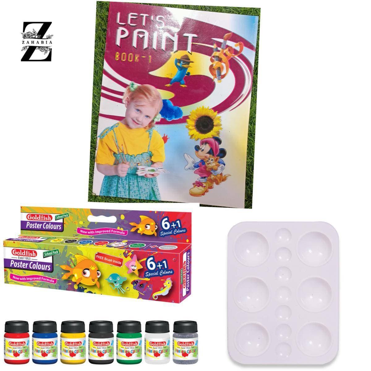 Poster Colors With Paint Book and Color Tray