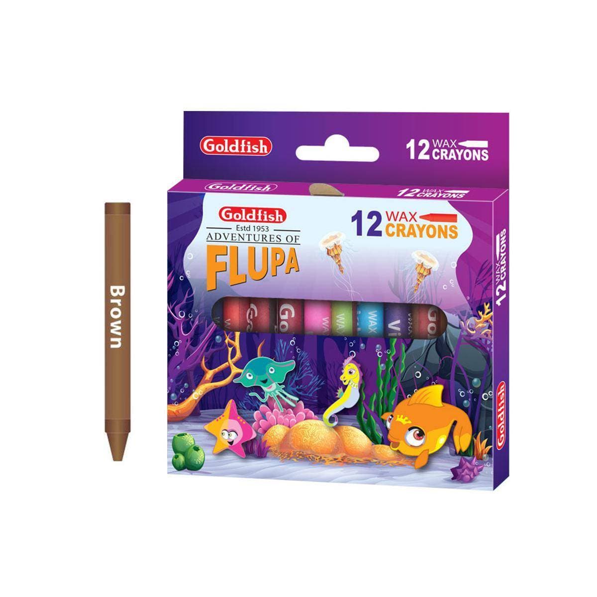 Goldfish Crayon Colors Wax 12 Colour Box Set