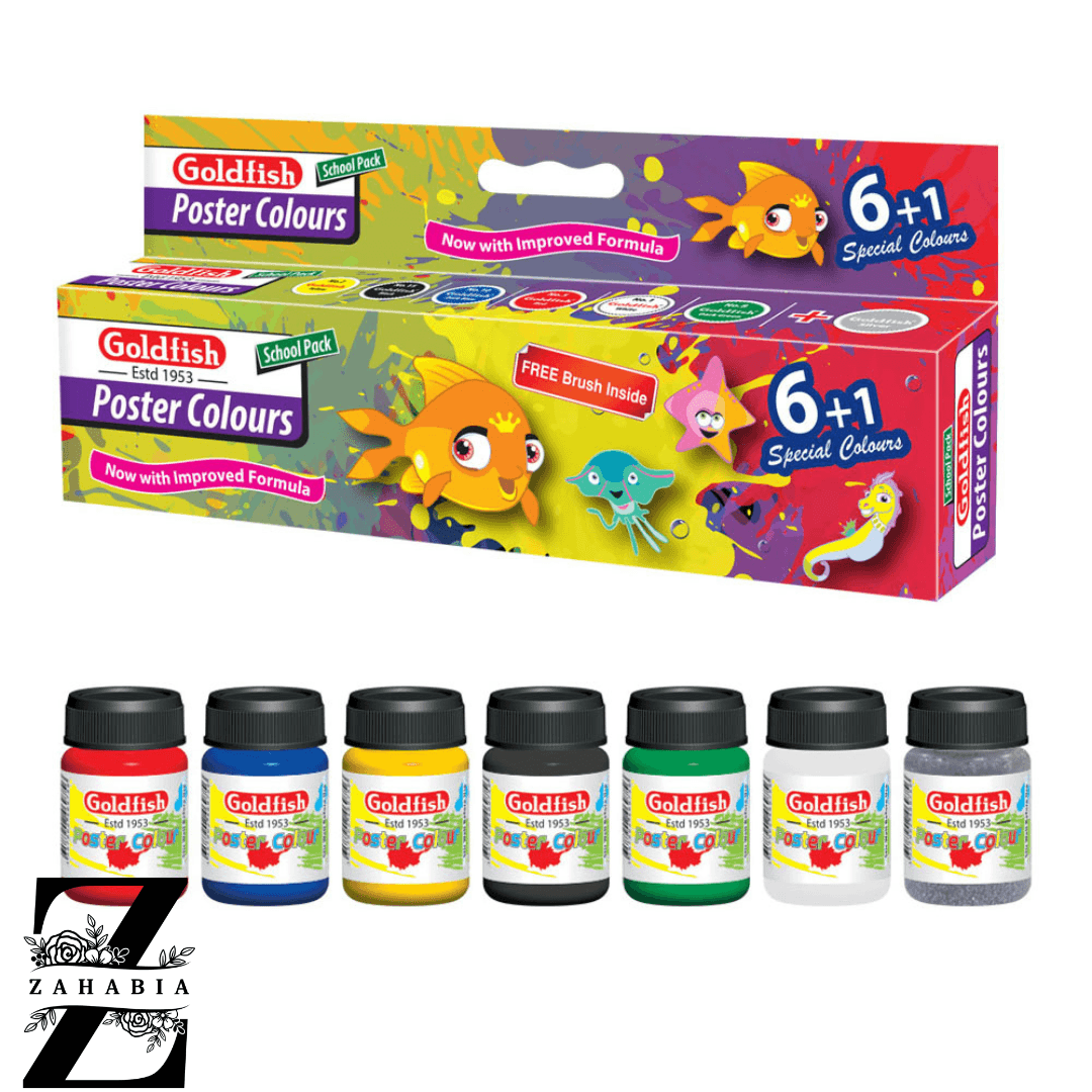 Goldfish Poster Colors 6+1 in Cardboard Box with free Brush Inside