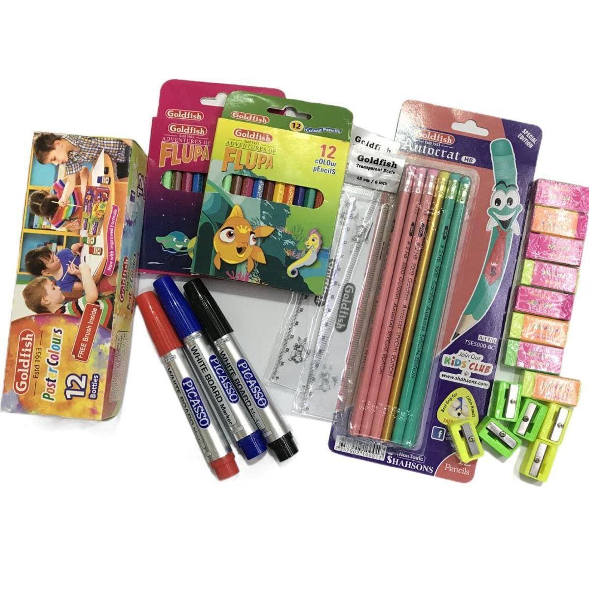 Stationery Set For Nursery Class to 3 Class Goldfish Picasso Pack of 23 item