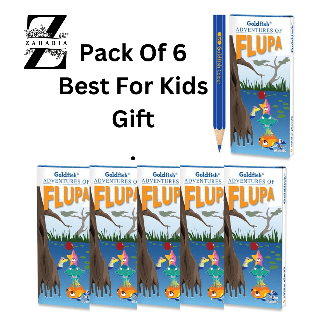 Goldfish Flupa Colour Pencil 6 Colour Half  Size - Pack of 6