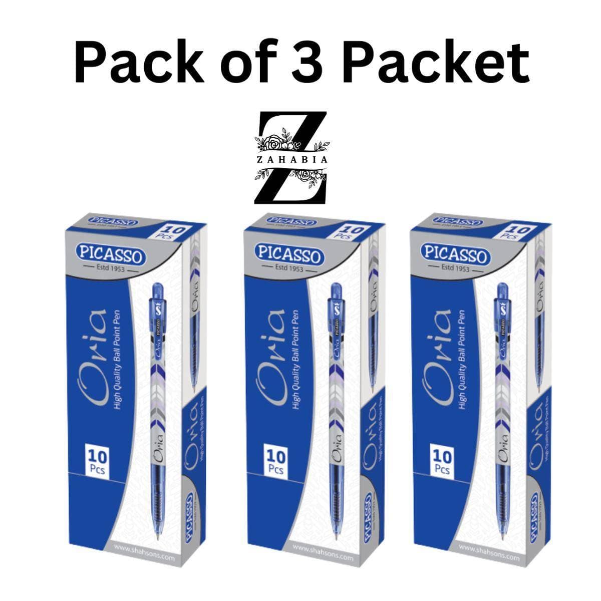 Picasso Oria Pen Ballpoint Pen  Pack of 3 Packet (30 Pen)