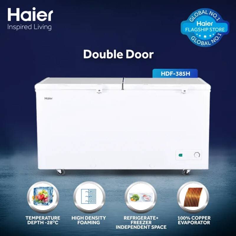 Haier HDF-385H Double Door Chest Freezer 14 Cubic Feet