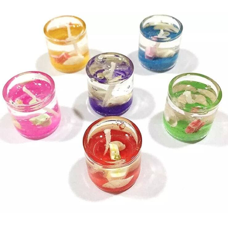 Pack Of 6 Romantic Home Decoration Jel Candle Smokeless Jelly
