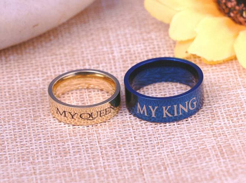 My King & My Queen Titanium Steel Couple Ring MCRI-003