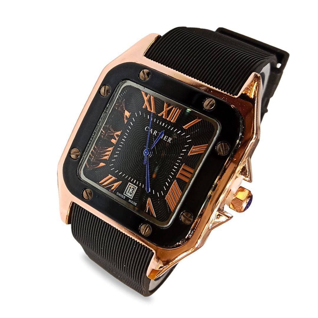 Cartier Santos Designer Watch With Silicon Strap For Men MW-M002
