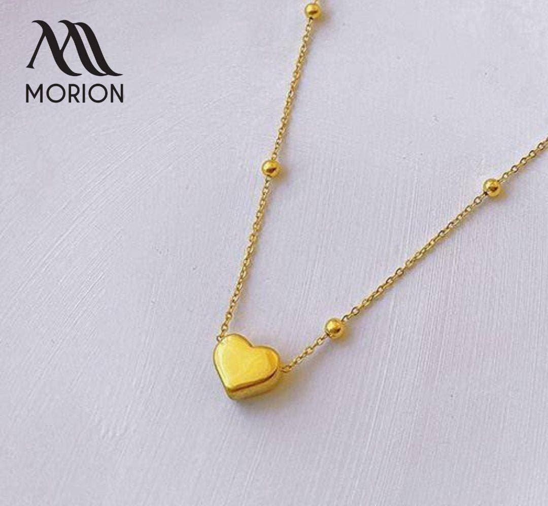 Golden Heart Pendant Necklace For Women MNE-001