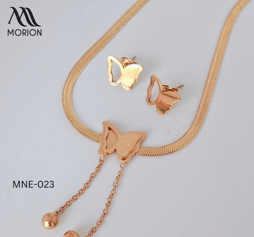 Butterfly Golden Pendant Necklace For Women MNE-023