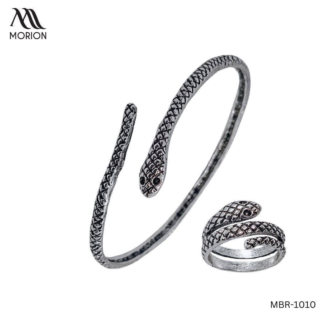 Snake Style Adjustable Bracelet And Ring For Women MBR-1010