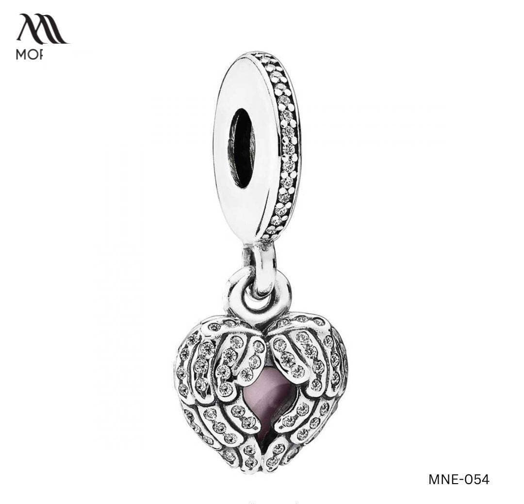 92.5 Sterling Silver Heart Pendant Necklace MNE-054