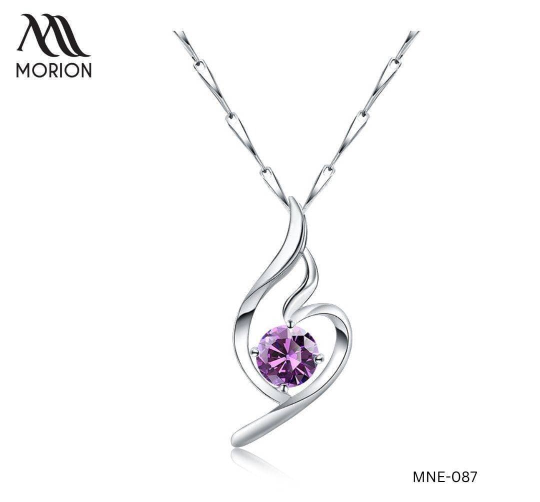 Soft Rhinestone Purple Pendant Necklace For Women MNE-087
