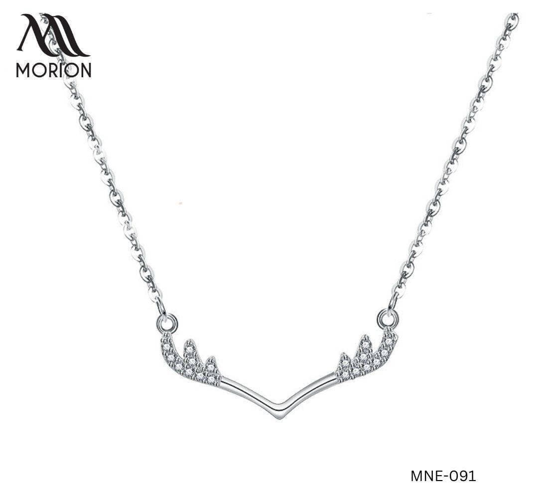 Diamond Deer Horn Pendant Necklace MNE-091