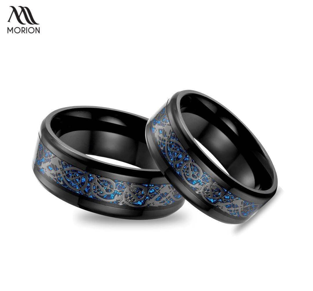 Mystical Dragon Duo Blue Couple Rings For Men And Women MCRI-004