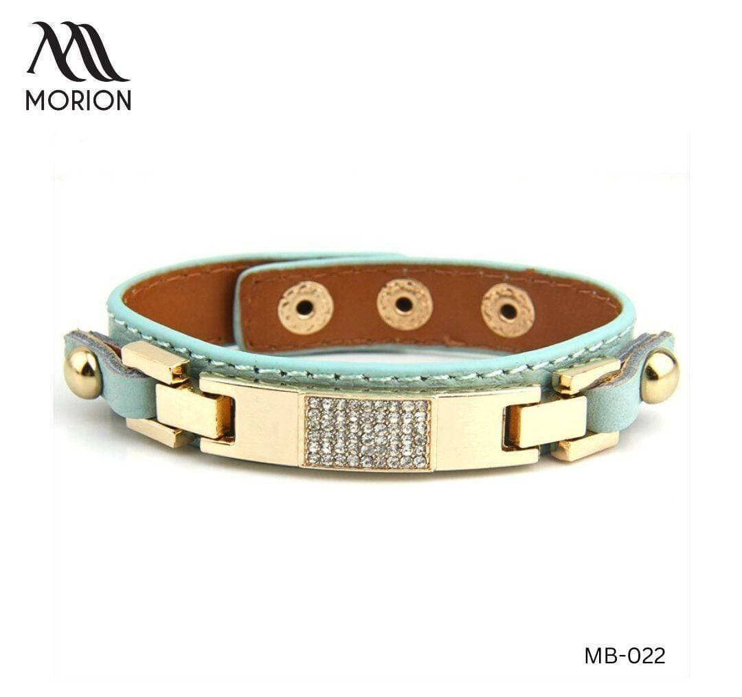 Unisex PU Leather Round Shape Simple Lock Bracelet MB-022