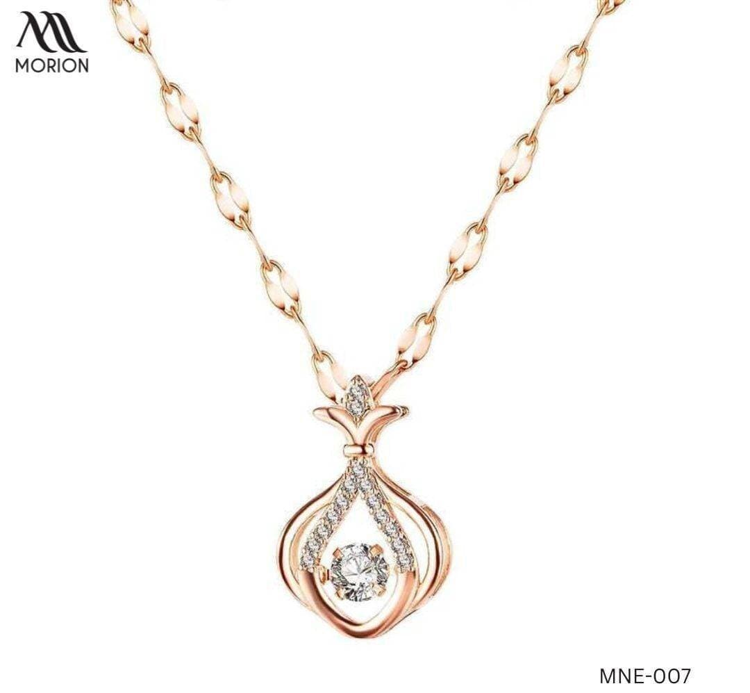 Ocean Drop Rose Gold Pendant Necklace For Women MNE-007