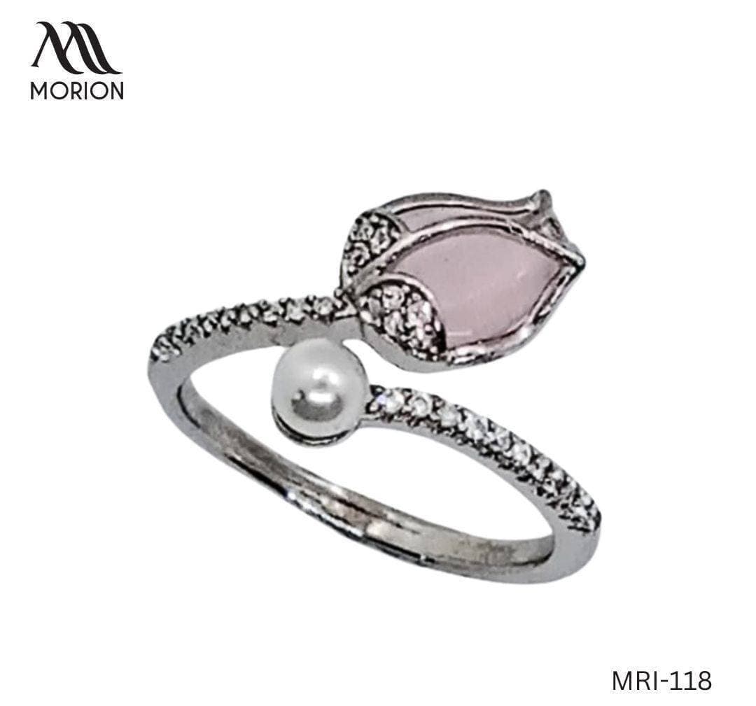 Pink Flower Adjustable Ring For Women MRI-118